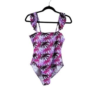 Jones New York Size M One Piece One Swim Bathing Suit Palm Trees New With Tags
